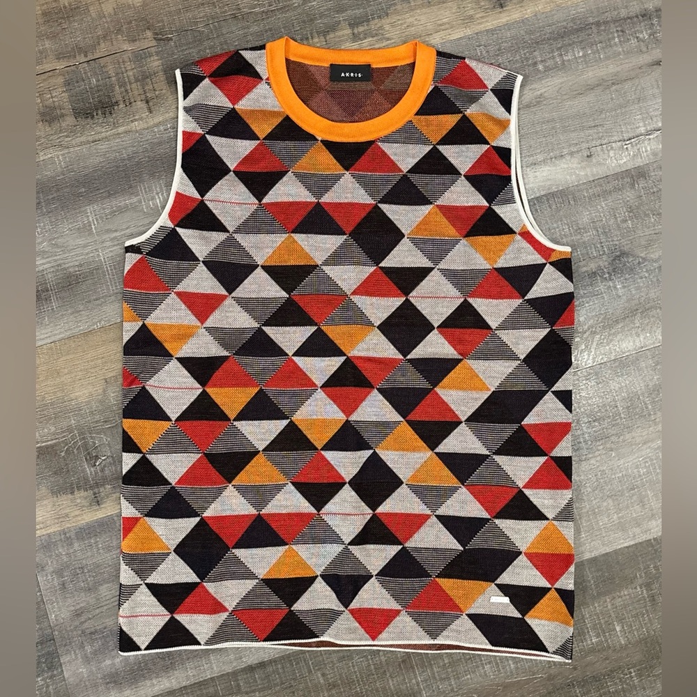 Akris Geometric Pattern Sleeveless Shirt
